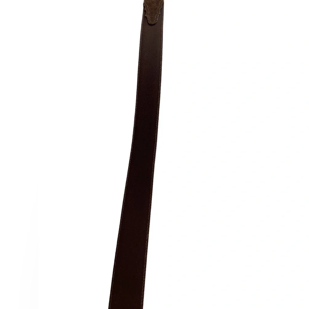 Suede Leather Brown Silver Belt